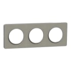Schneider Electric - Odace Touch - plaque 3 postes horiz-ver 71mm Kvadrat perle avec lisere aluminiu