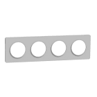 Schneider Electric - Odace Touch - plaque 4 postes horizontaux ou verticaux entraxe 71mm aluminium