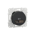 Schneider Electric - Odace 2011 - prise USB double - charge rapide - type A+C - anthr- 18W - 3,4A