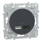Schneider Electric - Odace - chargeur USB type A 7,5W + C 45W - forte puissance type C - anthracite