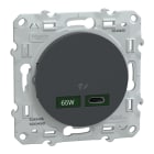 Schneider Electric - Odace 2011 - chargeur USB C 65W - forte puissance  - anth