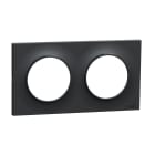 Schneider Electric - Odace Styl - plaque anthracite - 2 postes horiz.-vert. entraxe 71mm