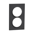 Schneider Electric - Odace 2011 Styl - plaque 2 postes verticaux entraxe 57mm anthracite