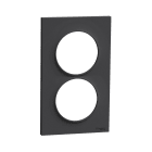 Schneider Electric - Odace Styl - plaque 2 postes verticaux entraxe 57mm anthracite