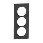 Schneider Electric - Odace 2011 Styl - plaque 3 postes verticaux entraxe 57mm anthracite