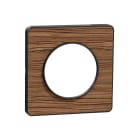 Schneider Electric - Odace 2011 Touch - plaque 1 poste bois zebrano avec liseré anthracite