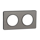 Schneider Electric - Odace 2011 Touch - plaque 2 postes H/Vt 71mm aluminium brossé avec liseré anth