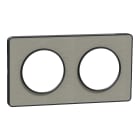 Schneider Electric - Odace Touch - plaque 2 postes hor/ver 71mm Kvadrat perle avec liseré anthracite