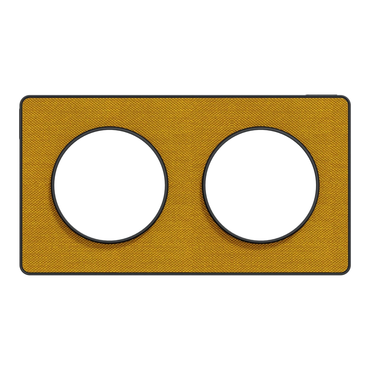 Schneider Electric - Odace Touch - plaque 2 postes horiz/ver 71mm Kvadrat ocre avec liseré anthracite