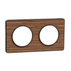 Schneider Electric - Odace Touch - plaque 2 postes horiz/ver 71mm bois zebrano avec liseré anthracite