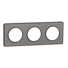 Schneider Electric - Odace 2011 Touch - plaque 3 postes H/Vt 71mm aluminium brossé avec liseré anth