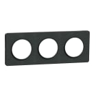 Schneider Electric - Odace 2011 Touch - plaque 3 postes H/V 71mm Kvadrat ombre avec liseré anthracite