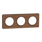 Schneider Electric - Odace 2011 Touch - plaque 3 postes H/V 71mm bois zebrano avec liseré anthracite