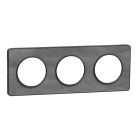 Schneider Electric - Odace Touch - plaque 3 postes horiz/ver 71mm ardoise avec liseré anthracite