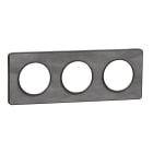 Schneider Electric - Odace 2011 Touch - plaque 3 postes H/V 71mm ardoise avec liseré anthracite