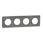 Schneider Electric - Odace 2011 Touch - plaque 4 postes H/V 71mm ardoise avec liseré anthracite