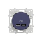Schneider Electric - Odace - prise USB double - type A+C - cobalt - 5 Vcc - 2,4A