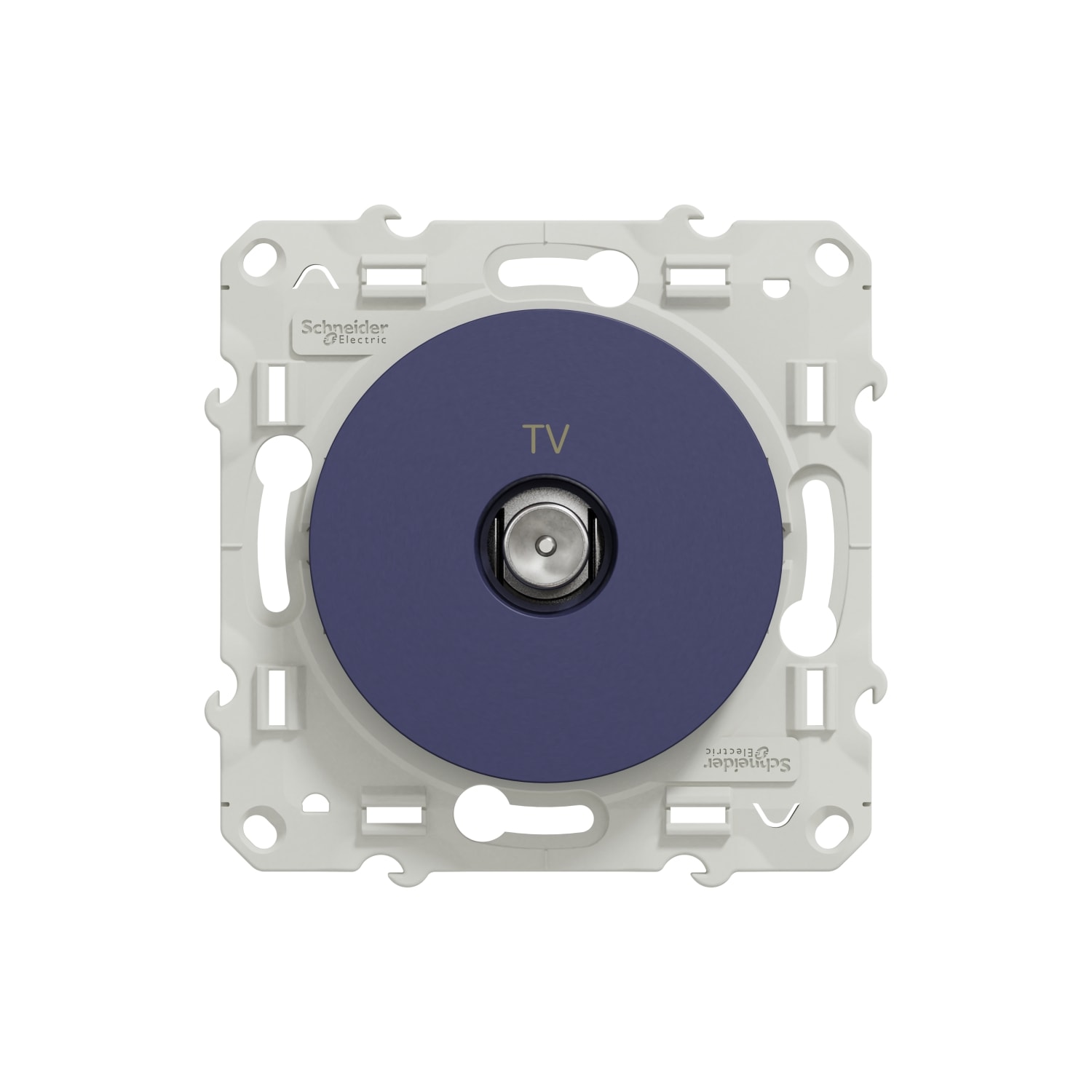 Schneider Electric - Odace 2011 - prise TV simple - cobalt - fixation par vis