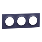 Schneider Electric - Odace Styl - plaque 3 postes horizontaux ou verticaux entraxe 71mm bleu cobalt