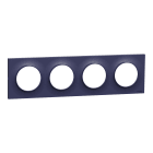 Schneider Electric - Odace Styl - plaque 4 postes horizontaux ou verticaux entraxe 71mm bleu cobalt