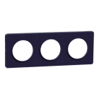 Schneider Electric - Odace Touch - plaque 3 postes horiz-ver 71mm Kvadrat roi avec lisere bleu cobal