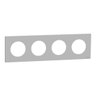 Schneider Electric - Odace - plaque de finition 4 postes - couleur Gris galet