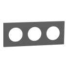 Schneider Electric - Odace - plaque de finition 3 postes - couleur Gris basalte
