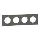 Schneider Electric - Odace - plaque de finition 4 postes - couleur Gris basalte