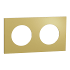 Schneider Electric - Odace Métal - plaque de finition 2 postes - effet Laiton support blanc