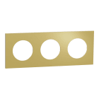 Schneider Electric - Odace Métal - plaque de finition 3 postes - effet Laiton support blanc