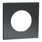 Schneider Electric - Odace Métal - plaque de finition 1 poste - effet Perle Noire support noir