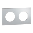 Schneider Electric - Odace Métal - plaque de finition 2 postes - effet Aluminium support noir
