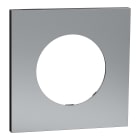 Schneider Electric - Odace Métal - plaque de finition 1 poste - effet Titane support noir
