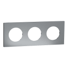 Schneider Electric - Odace Métal - plaque de finition 3 postes - effet Titane support noir