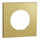 Schneider Electric - Odace Métal - plaque de finition 1 poste - effet Laiton support noir