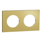 Schneider Electric - Odace Métal - plaque de finition 2 postes - effet Laiton support noir