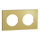 Schneider Electric - Odace Métal - plaque de finition 2 postes - effet Laiton support noir