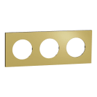 Schneider Electric - Odace Métal - plaque de finition 3 postes - effet Laiton support noir