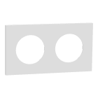 Schneider Electric - Odace Métal - plaque de finition 2 postes - effet Céramique Blanc support blanc