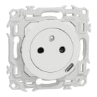 Schneider Electric - Odace - prise 2P+T affleurante + chargeur USB-C 18W Power Delivery - blanc craie