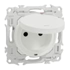 Schneider Electric - Odace - prise 2P+T affleurante - bornes automatiques - blanc craie
