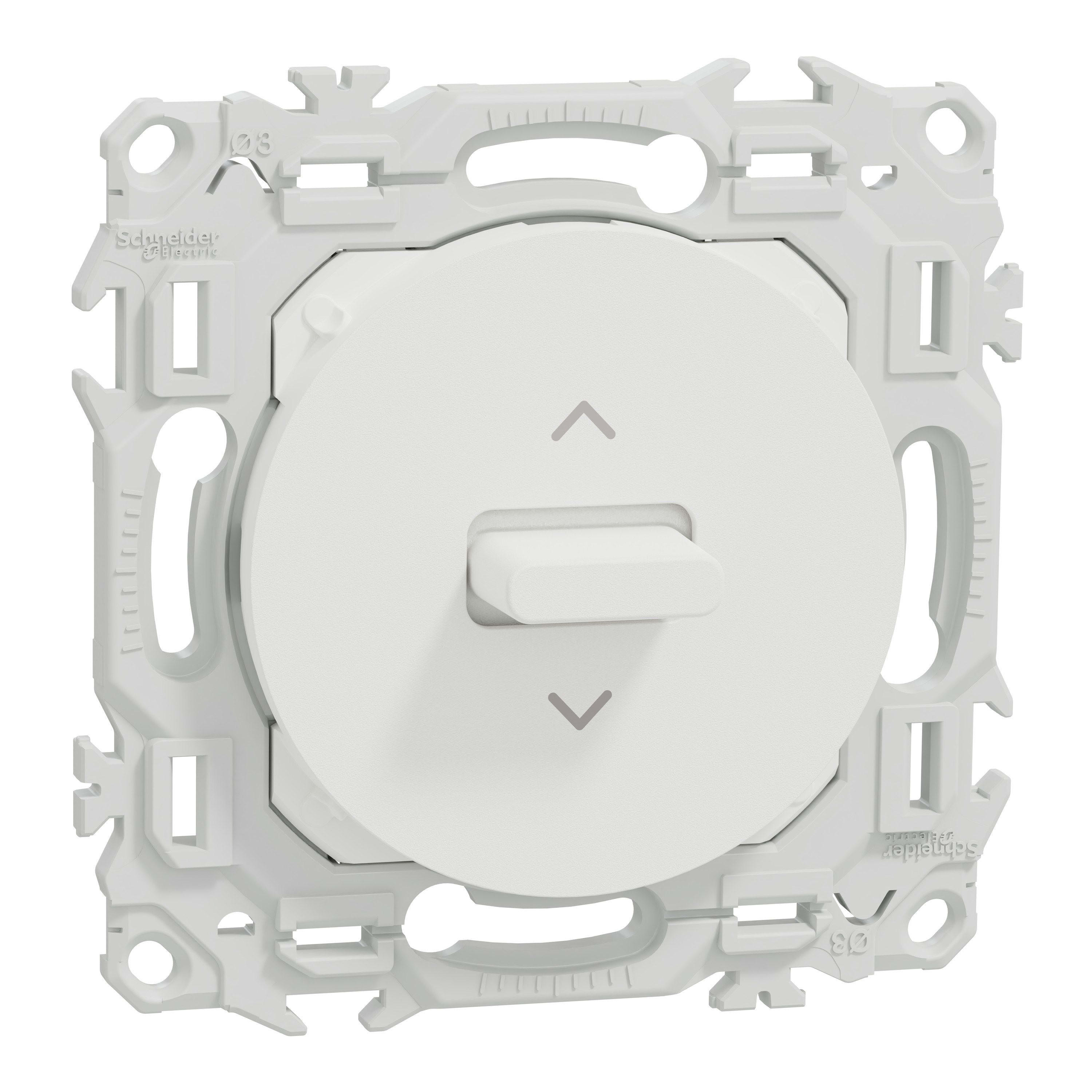 Schneider Electric - Reconditionné - Odace - inter ou BP volet roulant 3 positions levier - blc craie