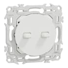 Schneider Electric - Odace - double va-et-vient ou poussoir à levier - 10AX - blanc craie