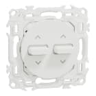 Schneider Electric - Odace - double inter ou pouss. volet roulant 3 positions à levier - blanc craie