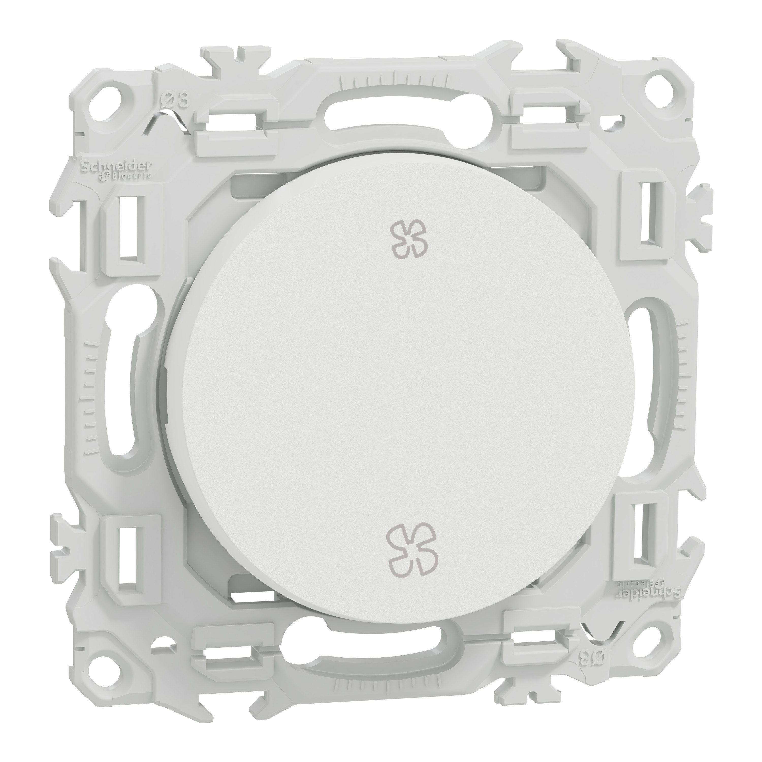 Schneider Electric - Reconditionné - Odace - inter ou poussoir VMC 2 vitesses - 10AX - blanc craie