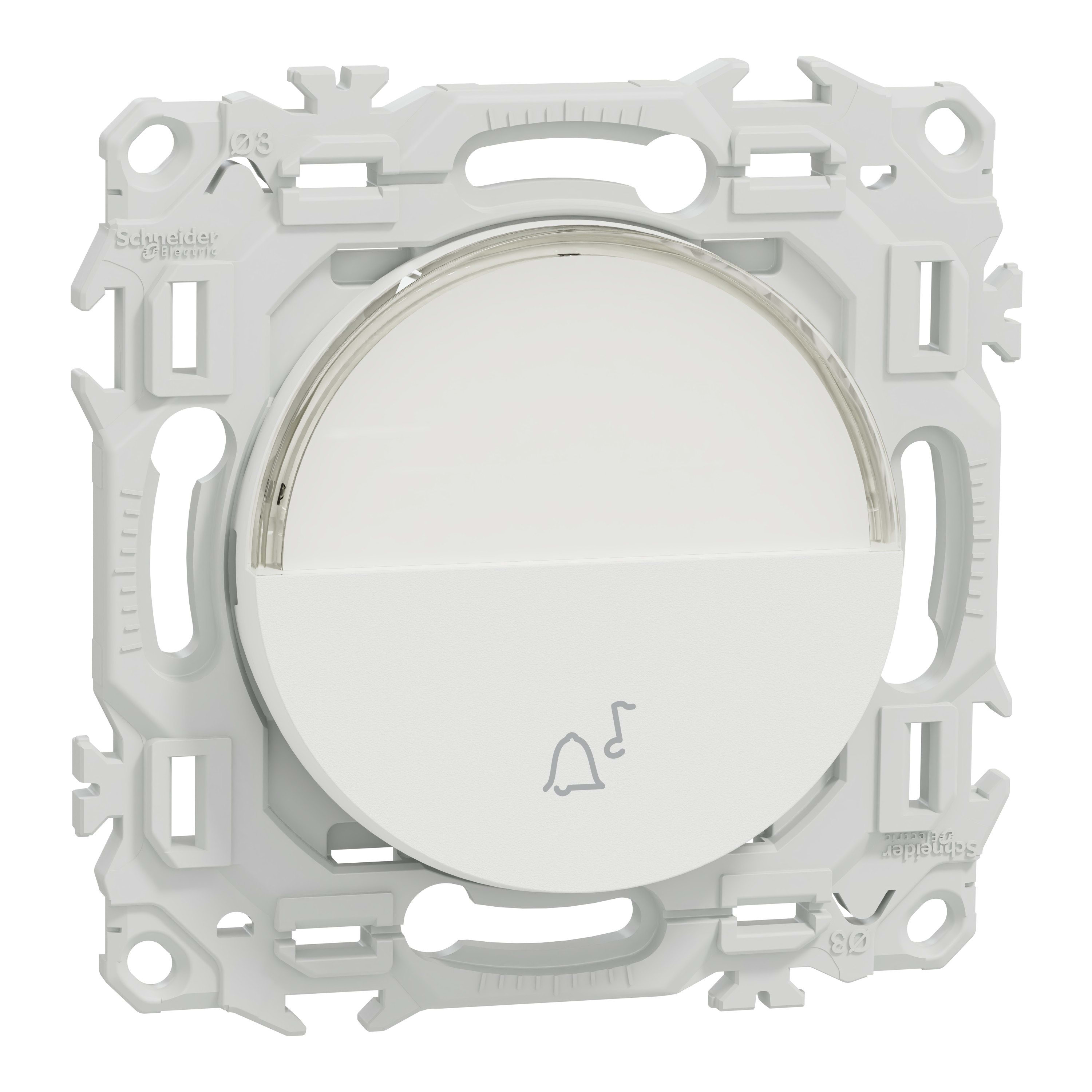 Schneider Electric - Reconditionné - Odace - BP porte-étiquette - symbole carillon - blanc craie