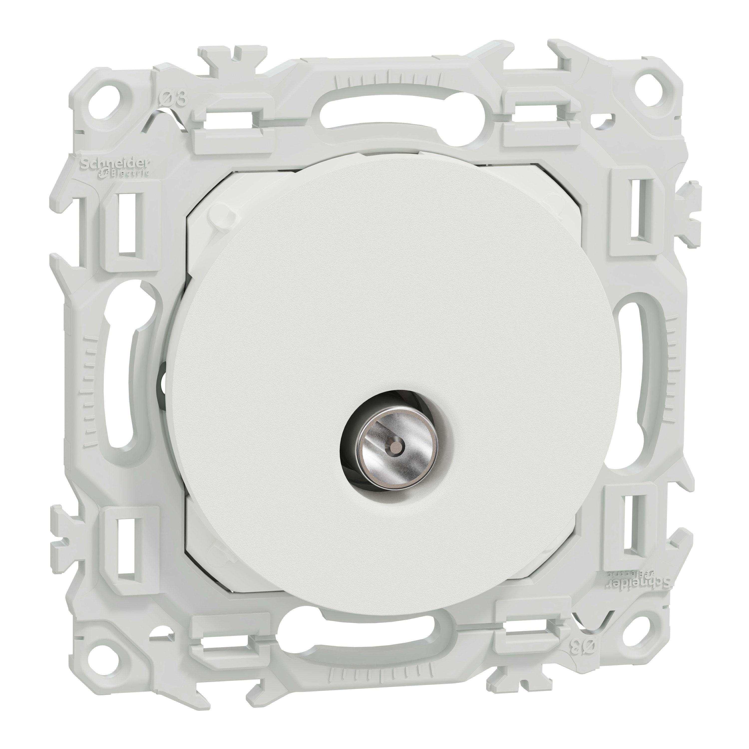 Schneider Electric - Reconditionné - Odace - prise TV simple mâle - sortie coaxiale - blanc craie