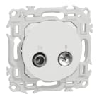 Schneider Electric - Odace - prise TV/FM - sorties coaxiales - blanc craie