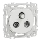Schneider Electric - Odace - prise TV/FM/SAT - sorties coaxiales - blanc craie