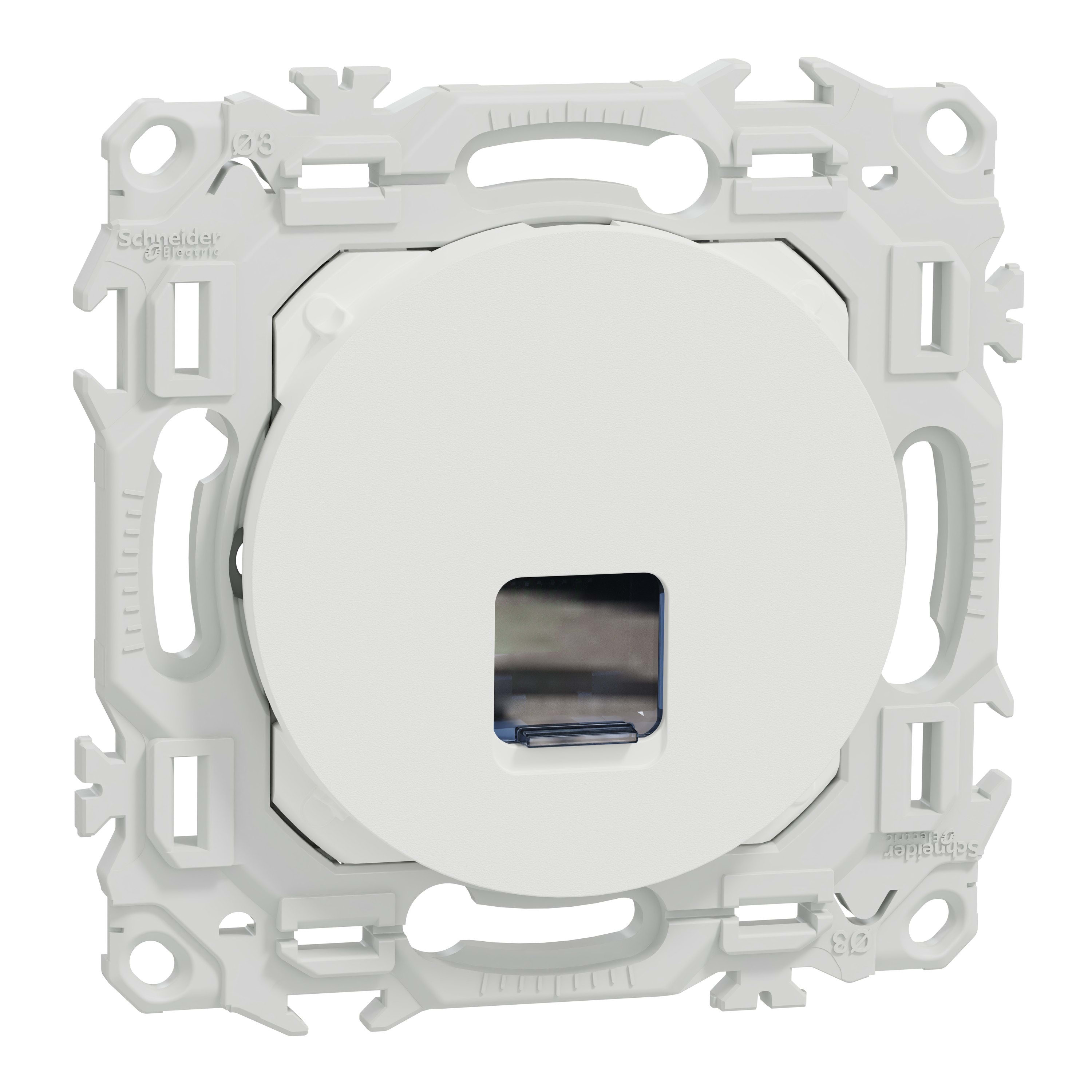 Schneider Electric - Reconditionné - Odace - prise RJ45 - Cat6 UTP grade 1 à 2 - blanc craie